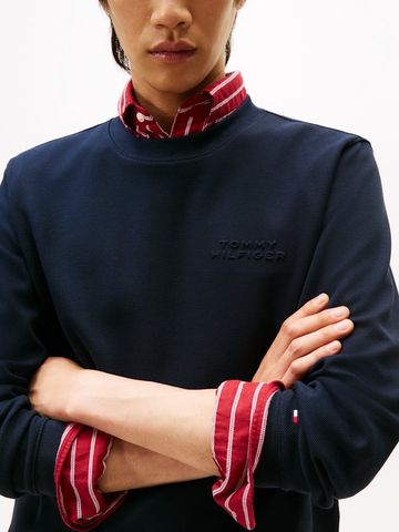 Tommy Hilfiger - Áo nỉ tay dài nam Piqué Embossed Crew Tee