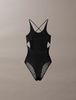 Calvin Klein - Áo liền quần thể thao nữ Monogram Logo Mesh Bodysuit