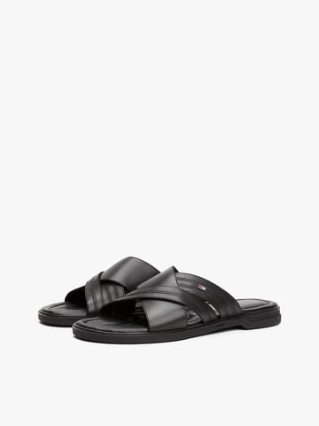 Tommy Hilfiger - Dép quai ngang nam Leather Slip-On Sandals