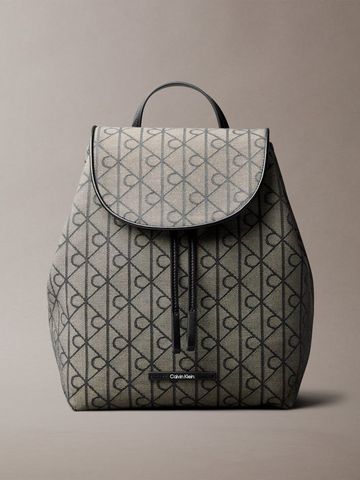 Calvin Klein - Ba Lô Nữ Emblem Logo Jacquard Flap Backpack