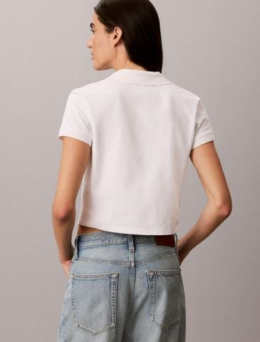Calvin Klein - Áo Thun Có Cổ Nữ Cooling Jersey Cropped Polo Shirt - 3