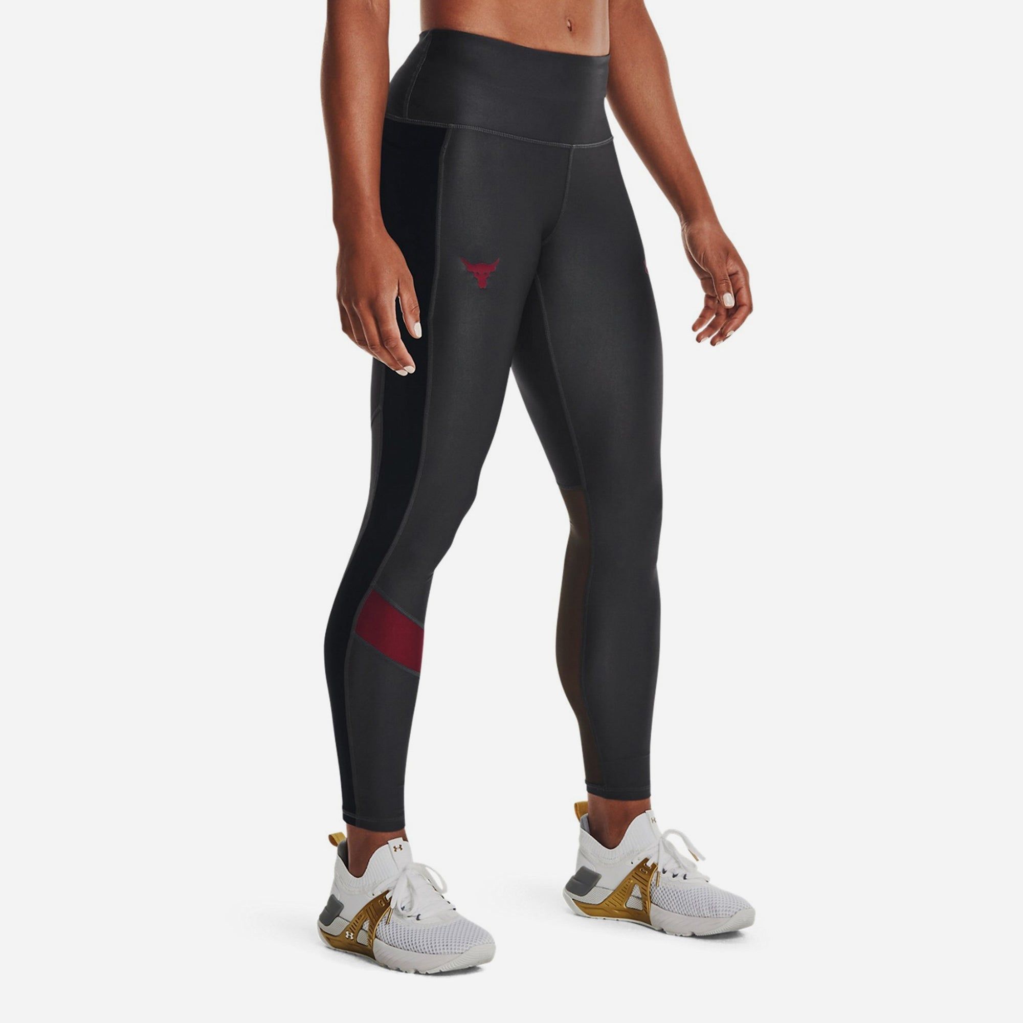 Under Armour - Quần dài ống bó thể thao nữ Project Rock Heatgear® No-Slip Waistband Tights