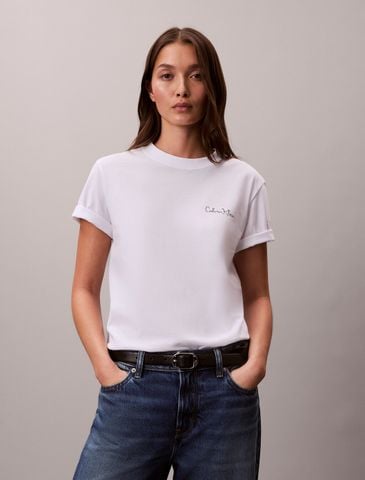 Calvin Klein - Áo Thun Tay Ngắn Nữ Script Logo Graphic Classic T-Shirt