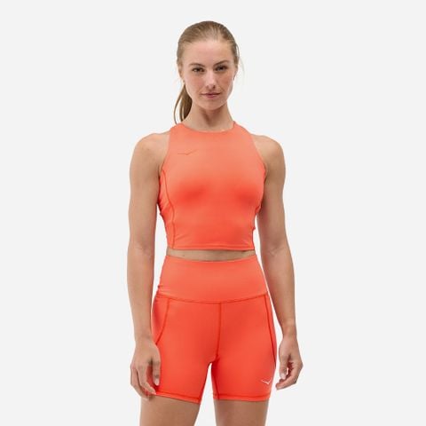 Hoka - Áo Ngực Thể Thao Nữ Women's Light Support Elaro Crop Sport Bra - Orange