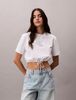 Calvin Klein - Áo Thun Tay Ngắn Nữ Cropped Tie Waist Logo T-shirt