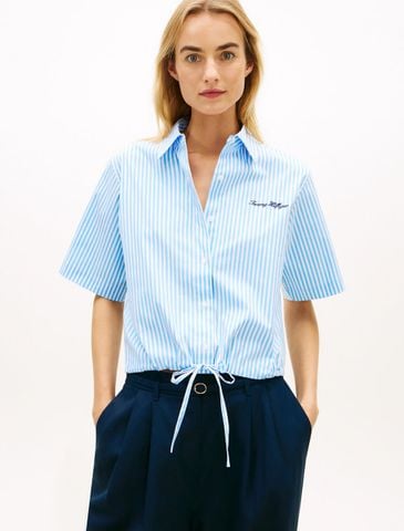 Tommy Hilfiger - Áo Sơ Mi Tay Ngắn Nữ Asia Fit Poplin Short Sleeve Shirt