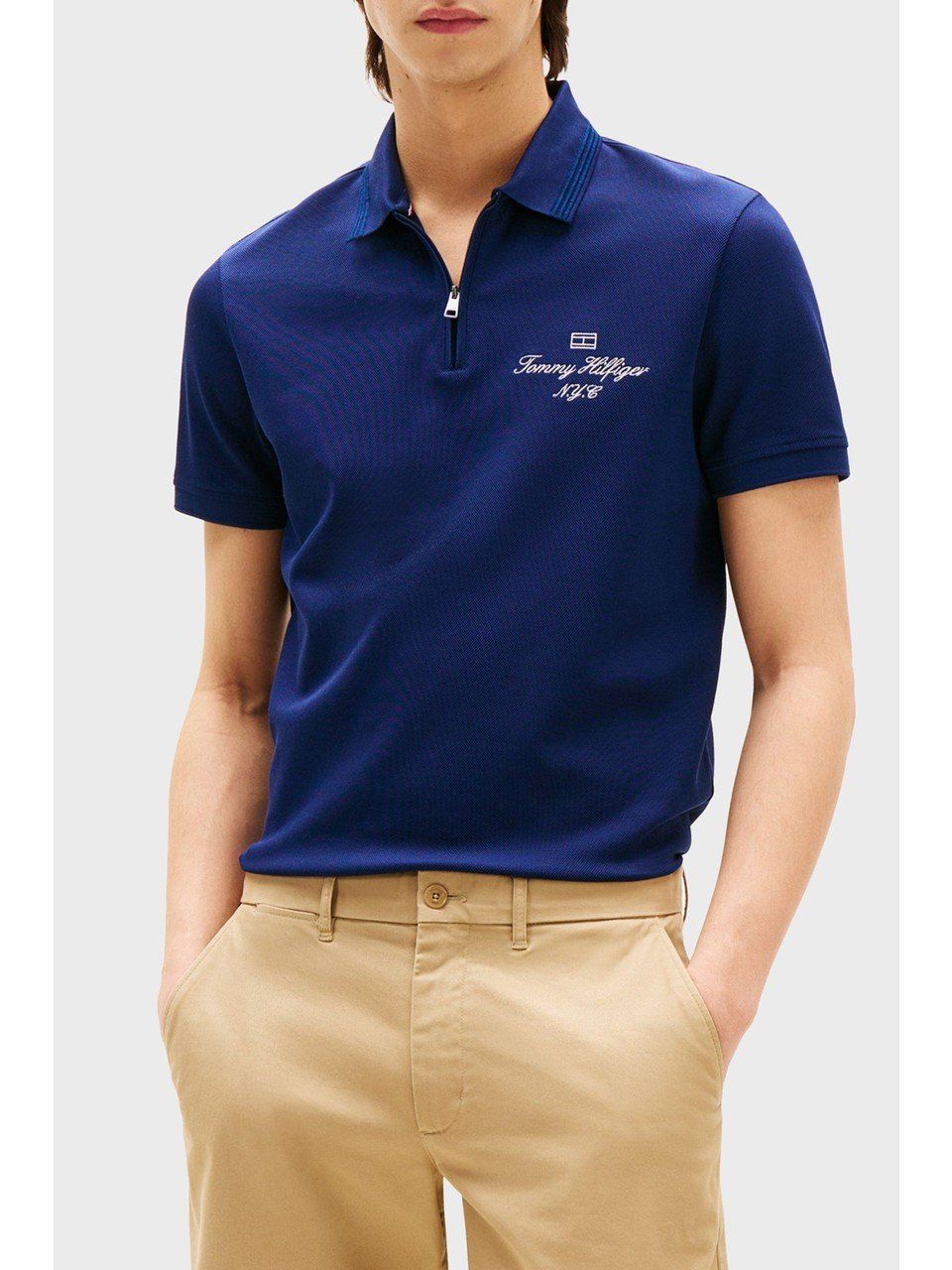 Tommy Hilfiger - Áo thun có cổ polo tay ngắn nam Sleek Stretch Cotton Pique Polo