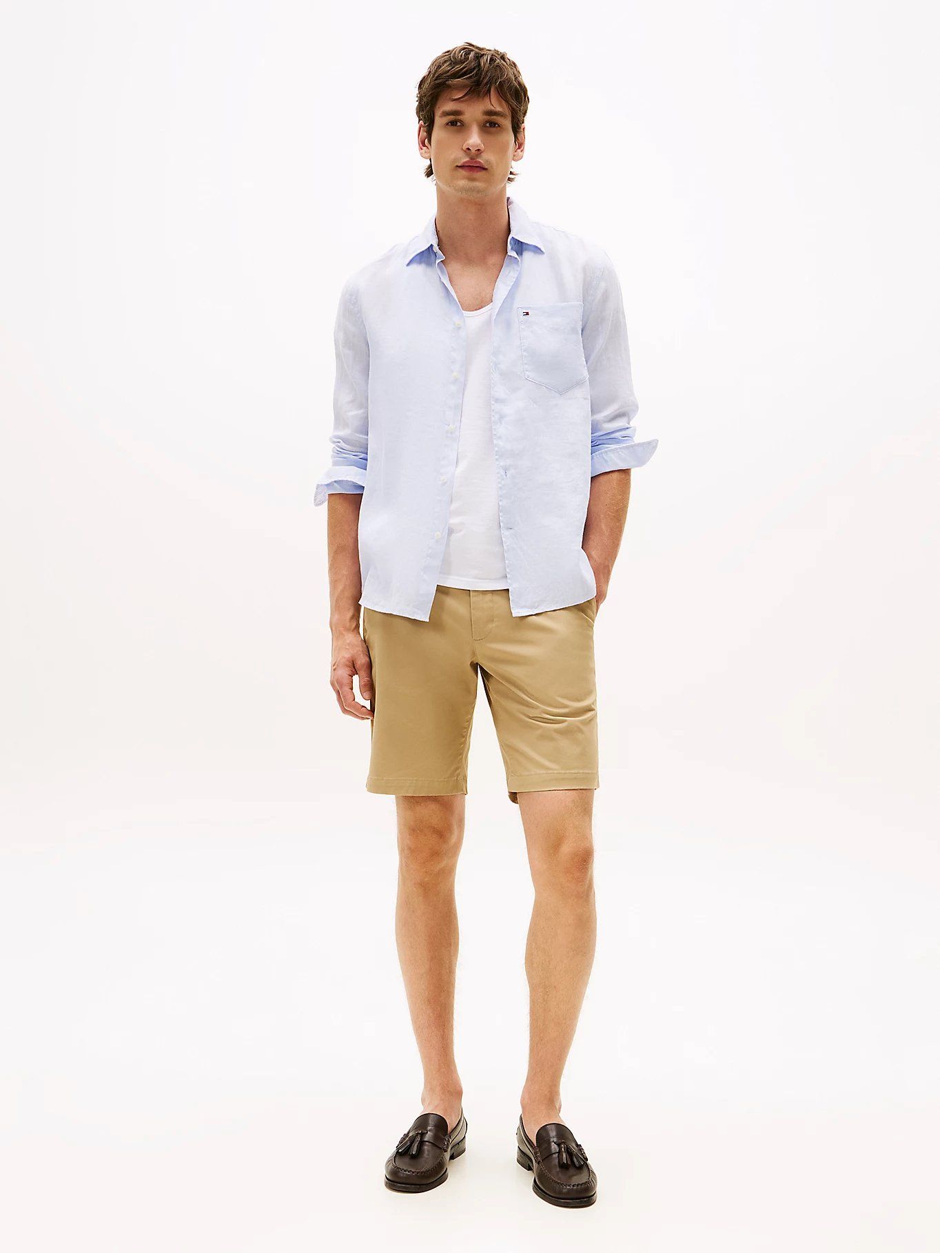 Tommy Hilfiger - Áo sơ mi tay dài nam Pure Linen Regular Fit Semi-Spread Collar Shirt