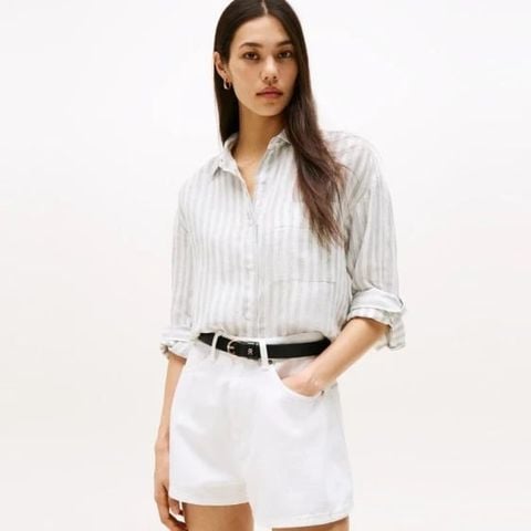 Tommy Hilfiger - Áo Sơ Mi Tay Dài Nữ Linen Easy Shirt
