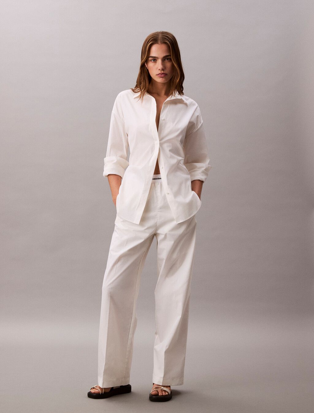 Calvin Klein - Quần dài nữ Cotton Relaxed Pants