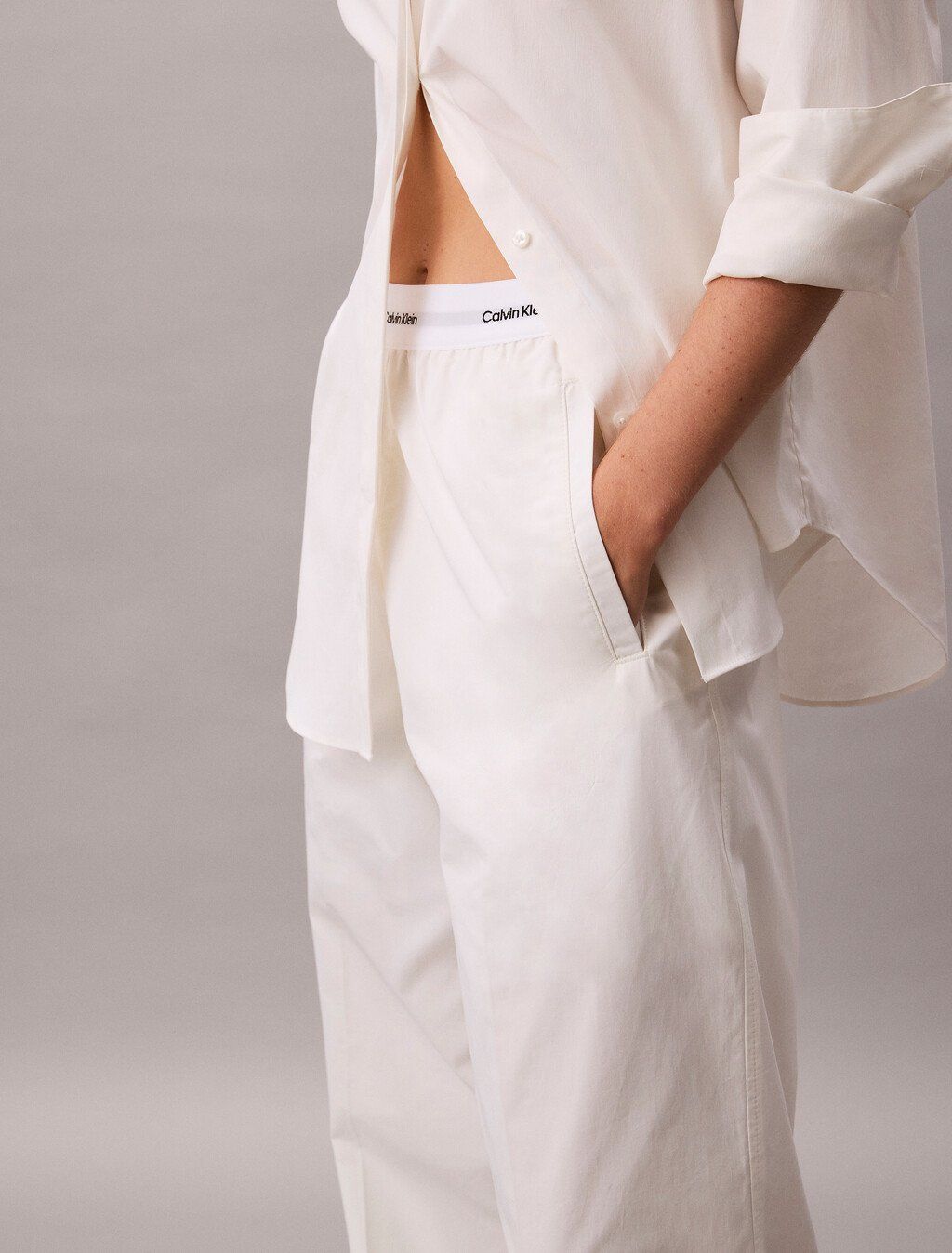 Calvin Klein - Quần dài nữ Cotton Relaxed Pants