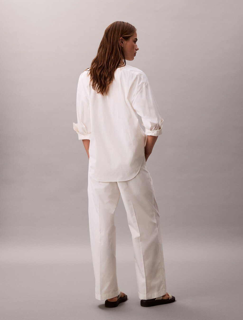 Calvin Klein - Quần dài nữ Cotton Relaxed Pants