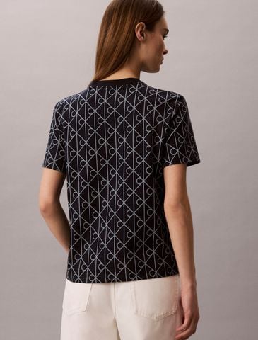 Calvin Klein - Áo Thun Tay Ngắn Nữ Classic Seasonal All Over Print Tee