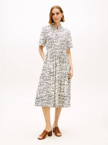 Tommy Hilfiger - Đầm Midi Nữ Essential Linen Midi Shirt Dress