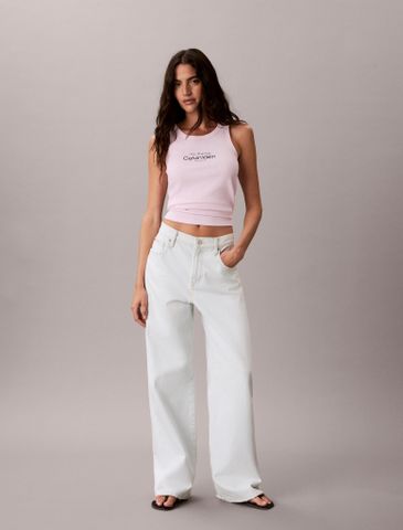 Calvin Klein - Áo Thun Ba Lỗ Nữ Slim Ribbed Cotton Tank Top