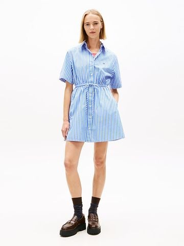 Tommy Hilfiger - Đầm Nữ Stripe Relaxed Poplin Mini Shirt Dress