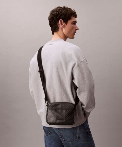 Calvin Klein - Túi Đeo Chéo Nam Emblem All Over Print Coated Canvas Camera Bag