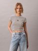 Calvin Klein - Áo Thun Tay Ngắn Nữ Striped Monologo Baby Rib Tee