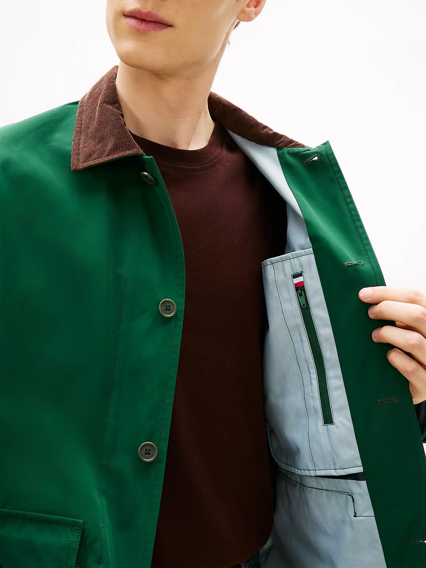 Tommy Hilfiger - Áo khoác tay dài nam Corduroy Collar Water Resistant Barn Jacket