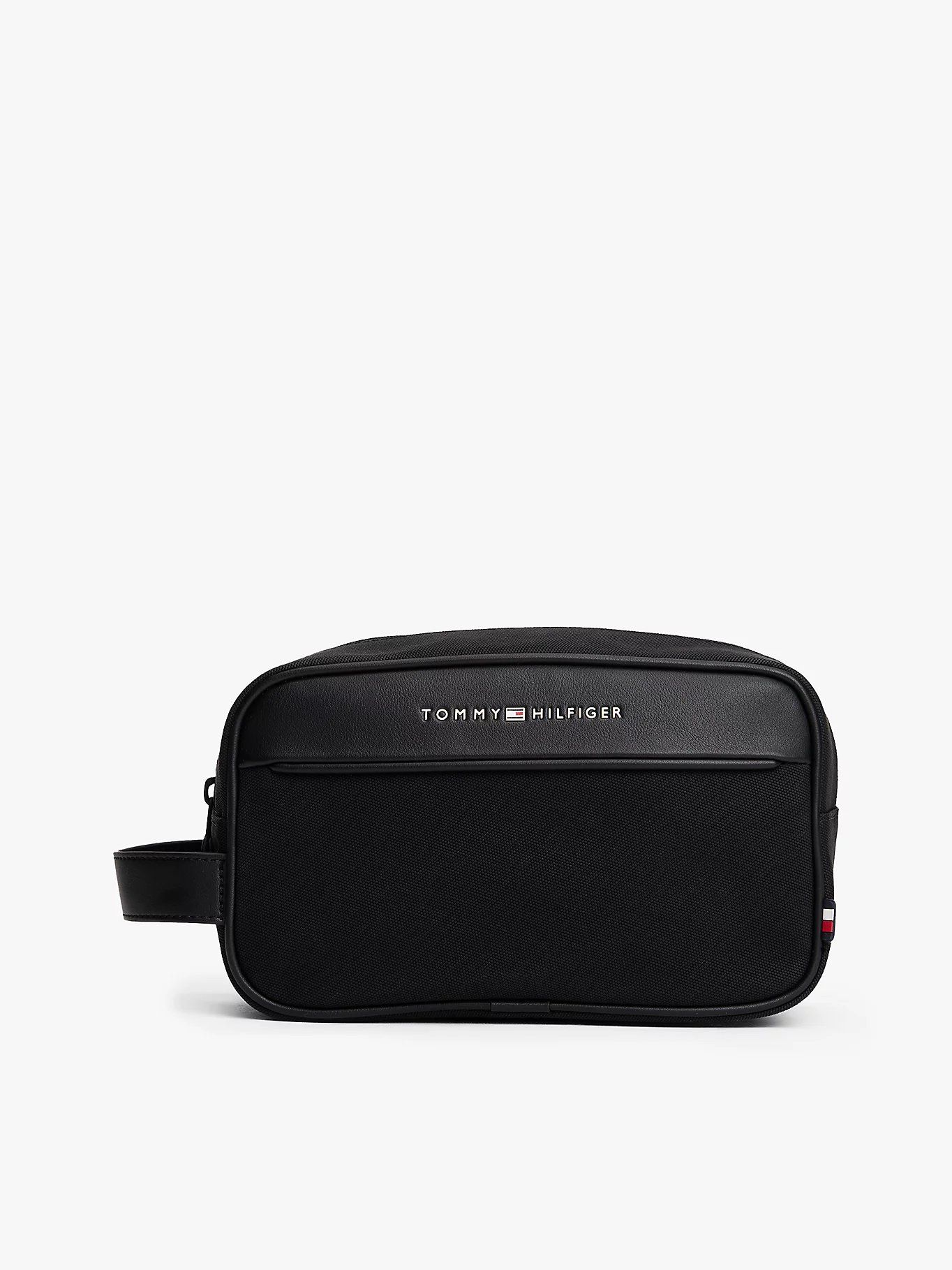 Tommy Hilfiger - Túi cầm tay nam Mixed Texture Panel Metal Logo Washbag