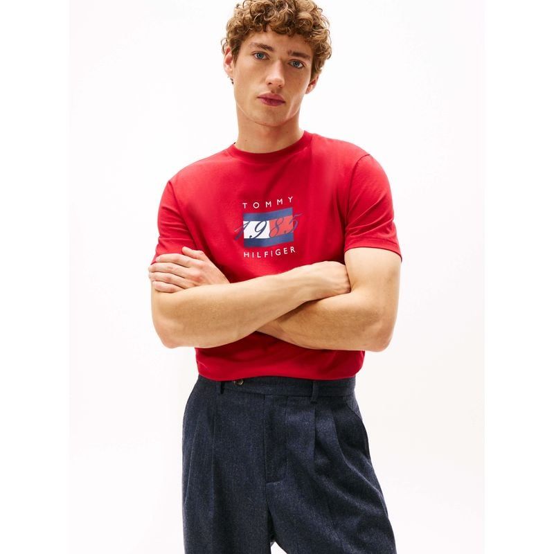 Tommy Hilfiger - Áo thun tay ngắn nam Linear Flag Graphic Tee