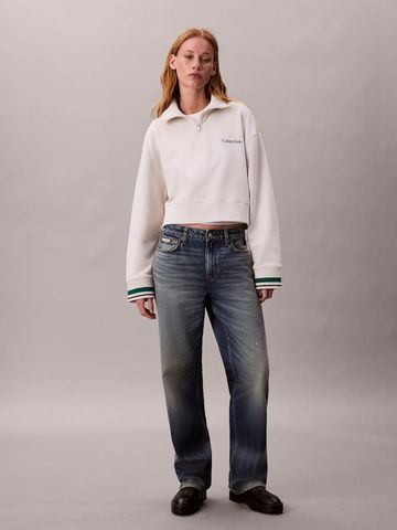 Calvin Klein - Áo nỉ thể thao nữ French Terry Quarter Zip Sweatshirt