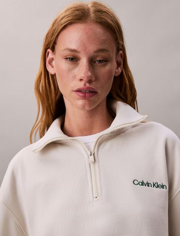 Calvin Klein - Áo nỉ thể thao nữ French Terry Quarter Zip Sweatshirt - 4