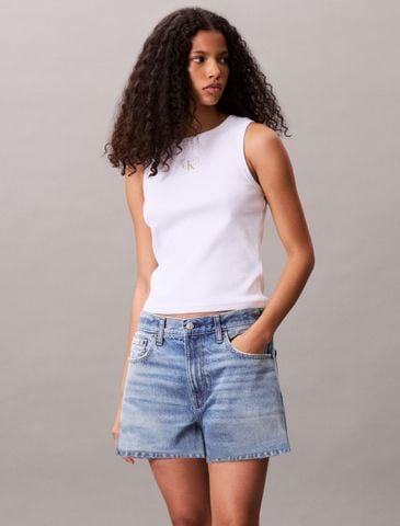 Calvin Klein - Áo ba lỗ nữ Cotton Stretch Rib Tank Top