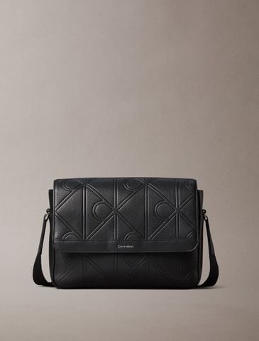 Calvin Klein - Túi Đeo Chéo Nam Emblem AOP Emboss Flap Messenger