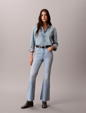 Calvin Klein - Quần Jean Dài Nữ 37.5 Asian Fit High Rise Flared Jeans