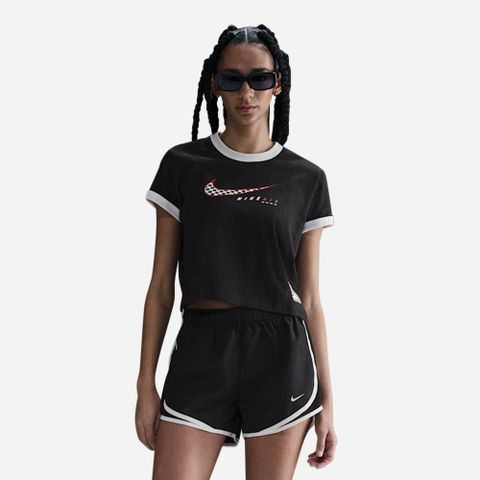 Nike - Áo thun thời trang thể thao Nữ Women's Nike Sportswear Club Moto T-Shirt - Black