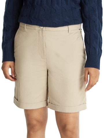 Tommy Hilfiger - Quần Kaki Ngắn Nữ Cotton Twill Slim Straight Shorts 9 Inch