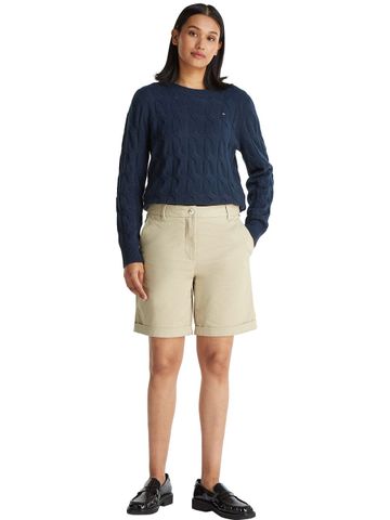 Tommy Hilfiger - Quần Kaki Ngắn Nữ Cotton Twill Slim Straight Shorts 9 Inch