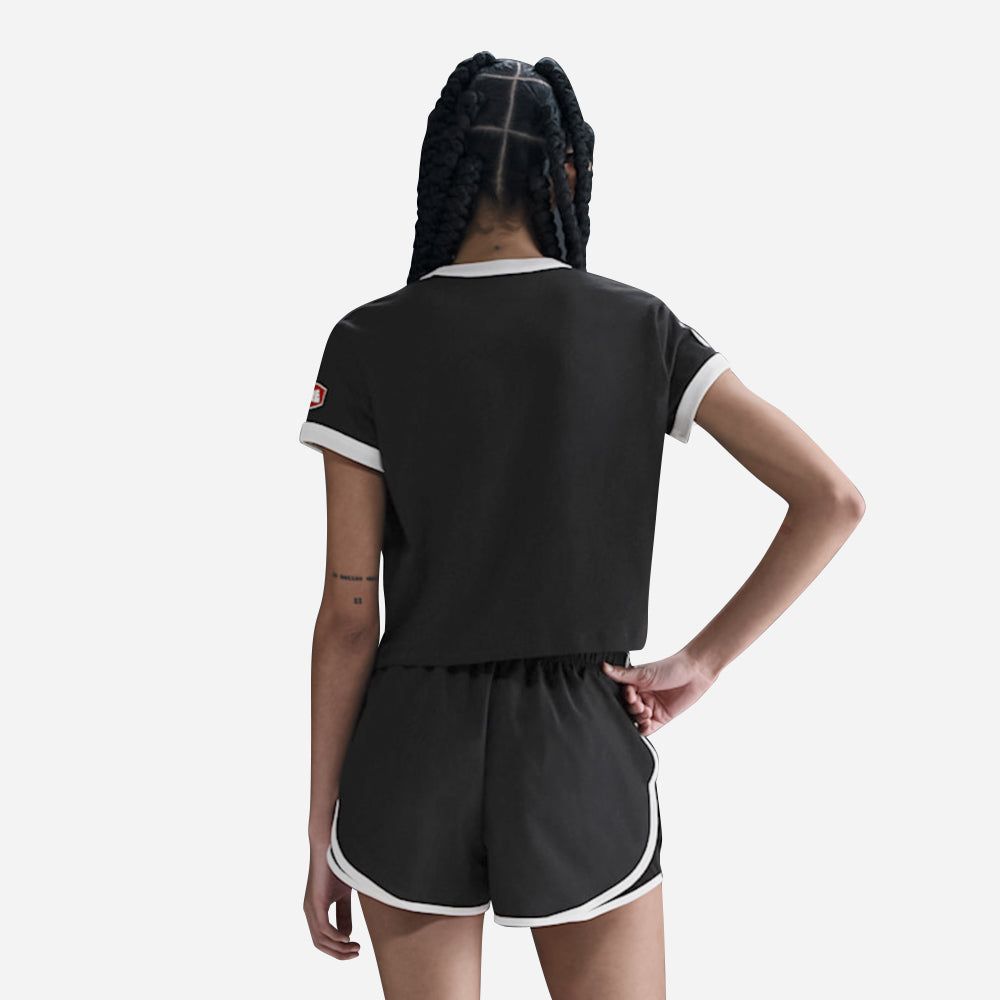 Nike - Áo thun thời trang thể thao Nữ Women's Nike Sportswear Club Moto T-Shirt - Black