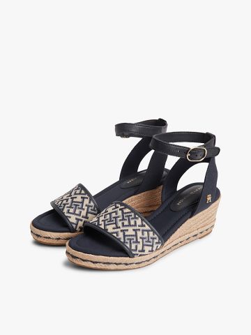 Tommy Hilfiger - Giày Thời Trang Nữ Logo Plaque Jacquard Wedge Heel Espadrilles
