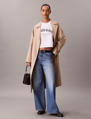 Calvin Klein - Áo Thun Tay Ngắn Nữ Cropped Varsity Logo T-shirt