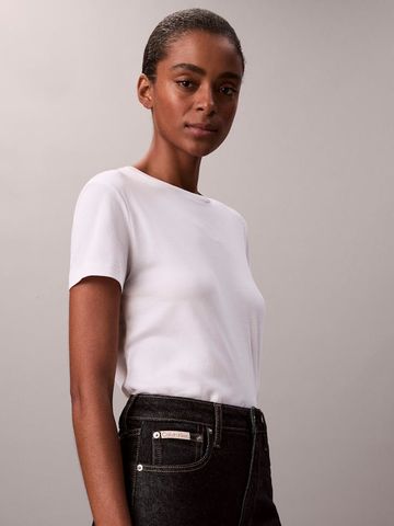 Calvin Klein - Áo thun thời trang nữ Supima Cotton Nano Logo T-Shirt