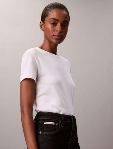 Calvin Klein - Áo thun thời trang nữ Supima Cotton Nano Logo T-Shirt