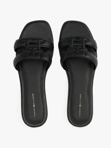 Tommy Hilfiger - Dép Quai Ngang Nữ Leather TH Monogram Mules