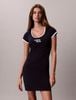 Calvin Klein - Đầm Tay Ngắn Nữ Cotton Stretch Logo T-Shirt Dress