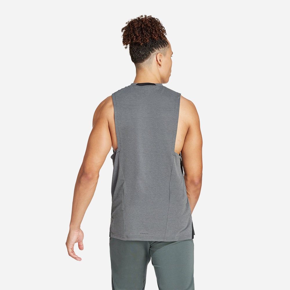 adidas - Áo thun ba lỗ Nam Men's Adidas Designed For Training Tank Top - Gray