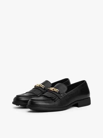 Tommy Hilfiger - Giày tây nữ Leather TH Monogram Chain Loafers