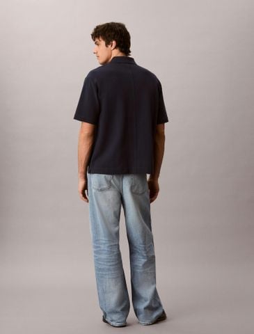 Calvin Klein - Áo Thun Có Cổ Nam Script Logo Graphic Pique Relaxed Polo Shirt