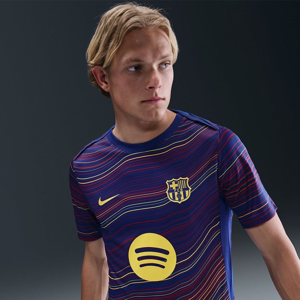 Nike - Áo đá banh Nam Men's F.C. Barcelona Academy Pro Home Pre-Match Football Jersey - Navy