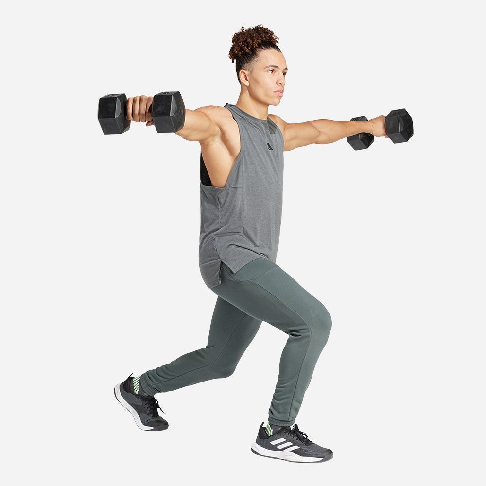 adidas - Áo thun ba lỗ Nam Men's Adidas Designed For Training Tank Top - Gray