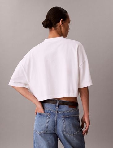Calvin Klein - Áo Thun Tay Ngắn Nữ Cropped Varsity Logo T-shirt