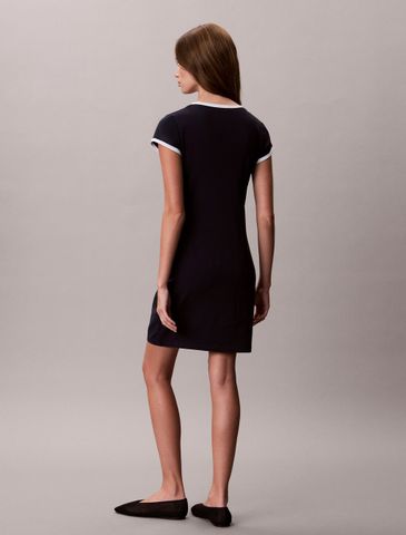 Calvin Klein - Đầm Tay Ngắn Nữ Cotton Stretch Logo T-Shirt Dress - 2