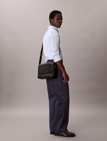Calvin Klein - Túi Đeo Chéo Nam Emblem AOP Emboss Flap Messenger