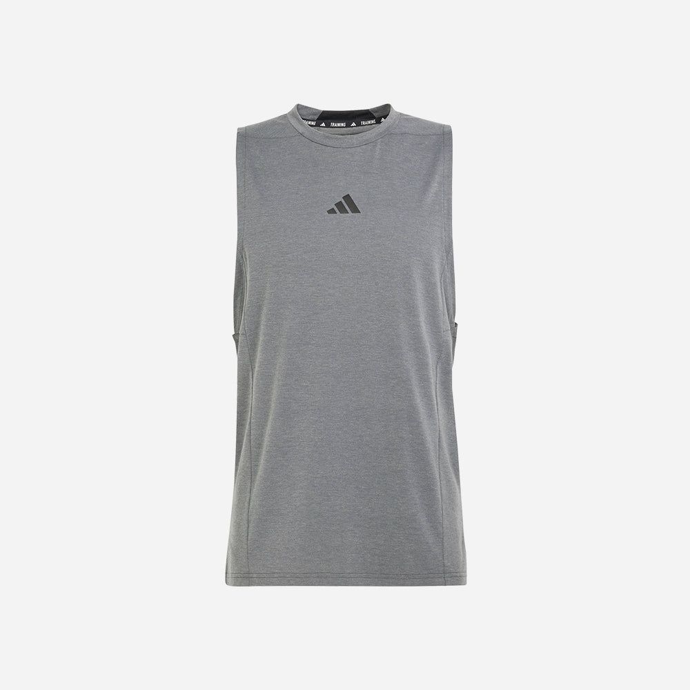 adidas - Áo thun ba lỗ Nam Men's Adidas Designed For Training Tank Top - Gray