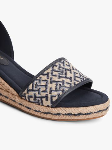 Tommy Hilfiger - Giày Thời Trang Nữ Logo Plaque Jacquard Wedge Heel Espadrilles